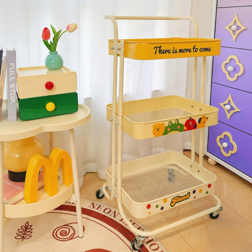 High Quality Carbon Steel Cartoon Style Trolley Rack with Wheels
