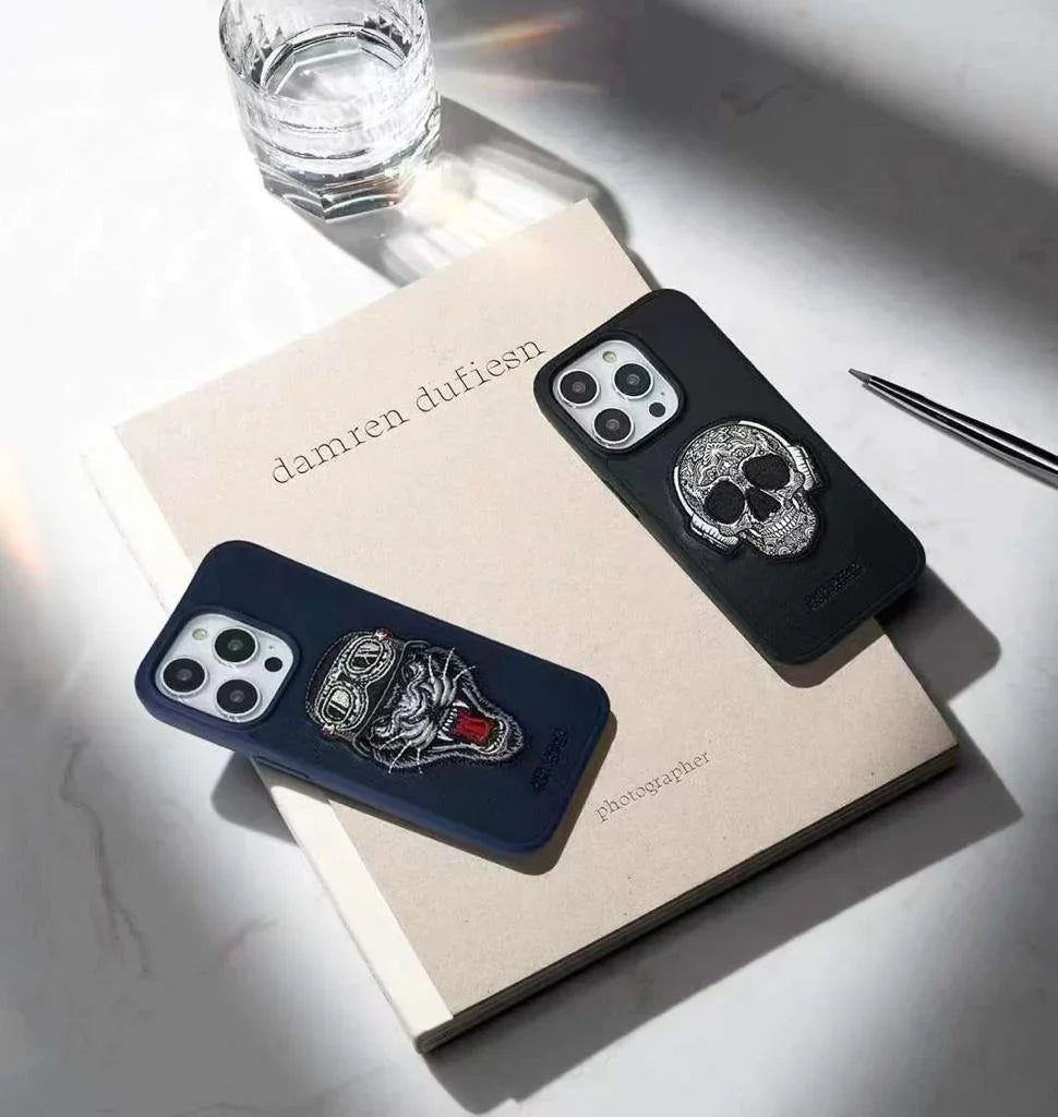 iPhone 15 Pro Santa Barbara Patti Series Leather Case - Blue