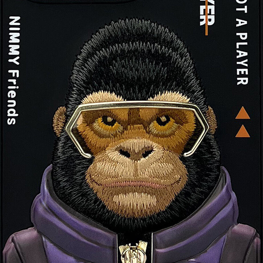 iPhone 16 Pro Nimmy Embroidery Jacket Series Back Cover - Black Gorilla