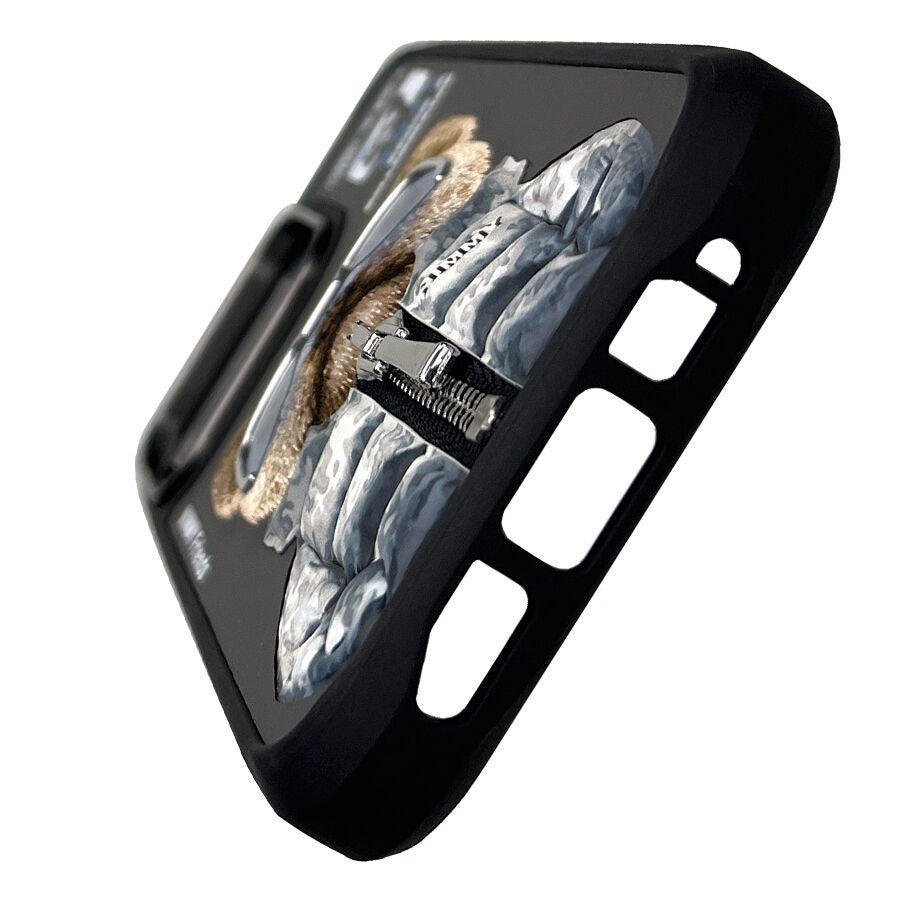 iPhone 16 Pro Nimmy Embroidery Jacket Series Back Cover - Black Dog