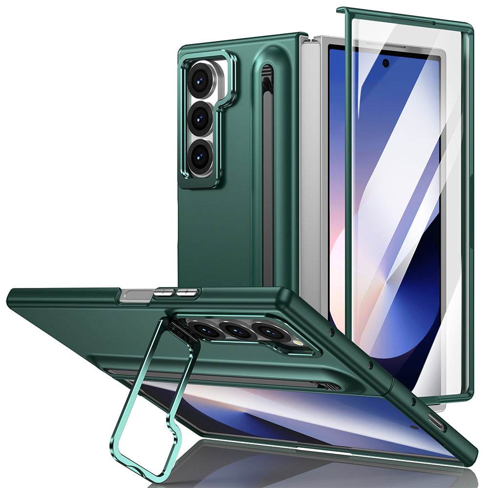 Samsung Galaxy Z Fold7 Skin Feel Case with Metal Stand, S Pen & Front Glass