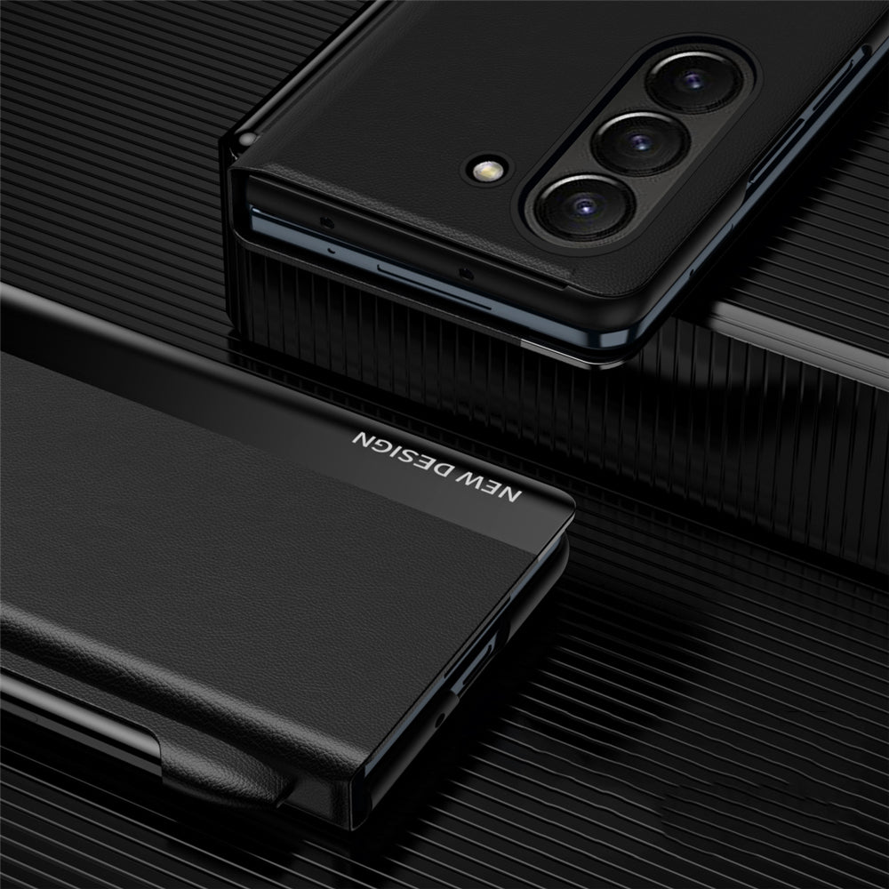 Samsung Galaxy Z Fold 6 Shockproof Leather Flip Case with Pen