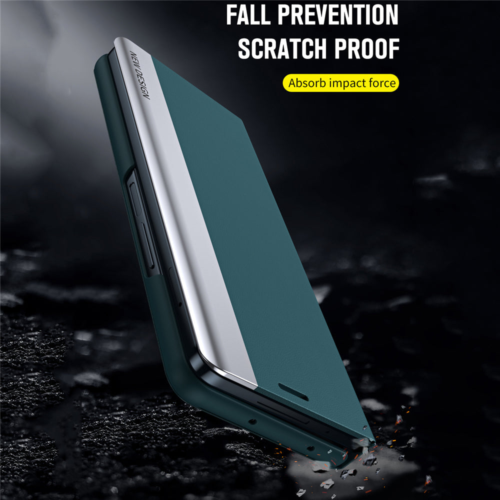Samsung Galaxy Z Fold 6 Shockproof Leather Flip Case with Pen