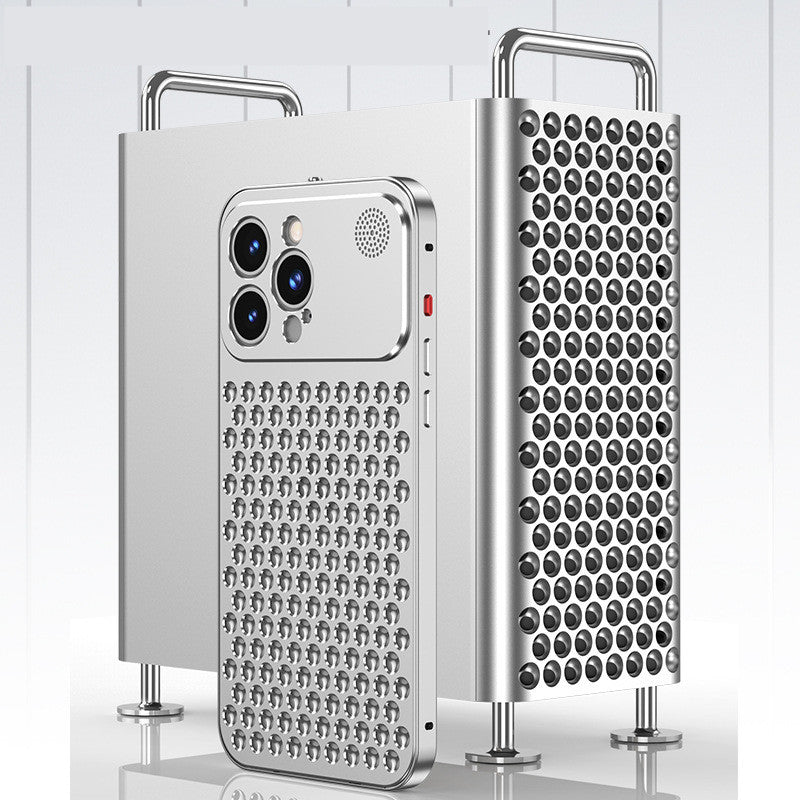iPhone 15 Pro Max Metal Heat Dissipation Pure Aluminum Cooling Case with Aroma - Titanium