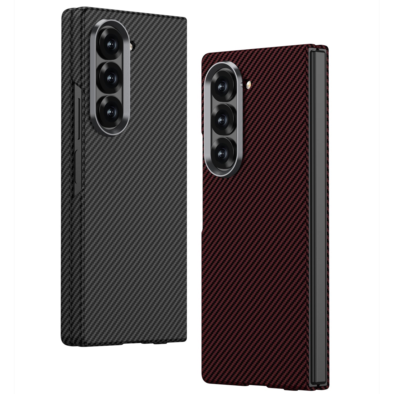 Samsung Galaxy Z Fold 6 GKK Ultra-thin Carbon Fiber Texture Case with Inbuilt Glass Protection