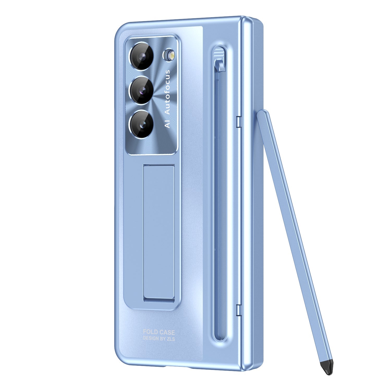 Samsung Galaxy Z Fold 6 Electroplating Back Cover Case with Kickstand, Stylus & Front Glass