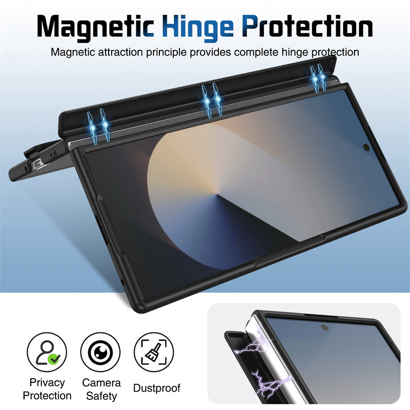 Samsung Galaxy Z Fold7 Skin Feel Hard Case with Silicon Strap, Hinge & Front Glass