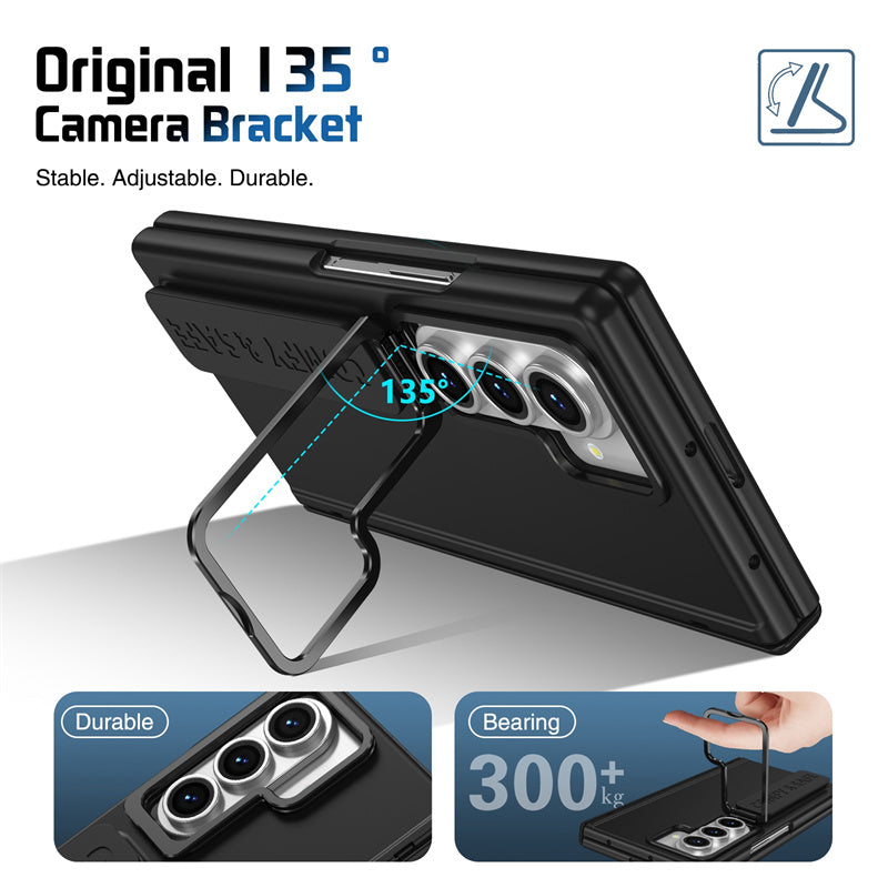 Samsung Galaxy Z Fold7 Skin Feel Hard Case with Silicon Strap, Hinge & Front Glass