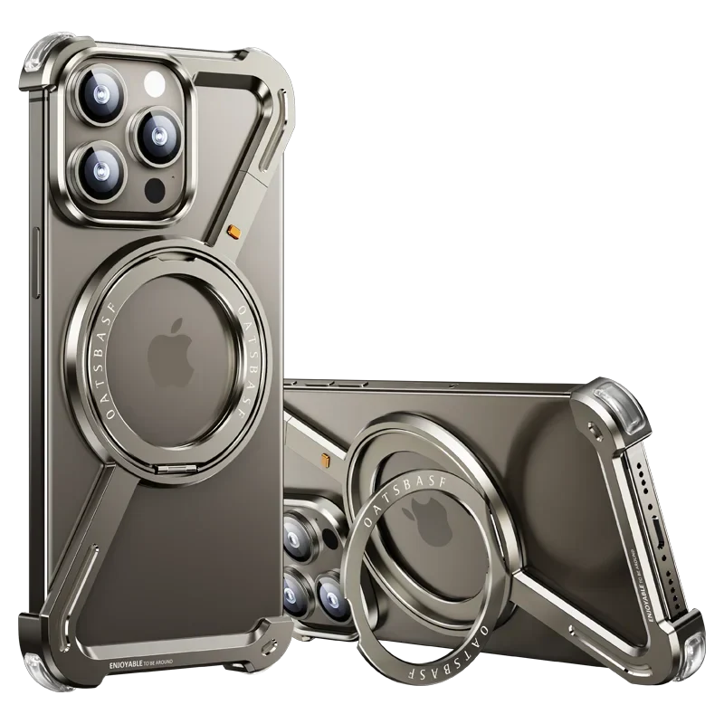iPhone 16 Pro Max Z Shape Metal Case Frame Less Magnetic Ring with Magsafe - Titanium