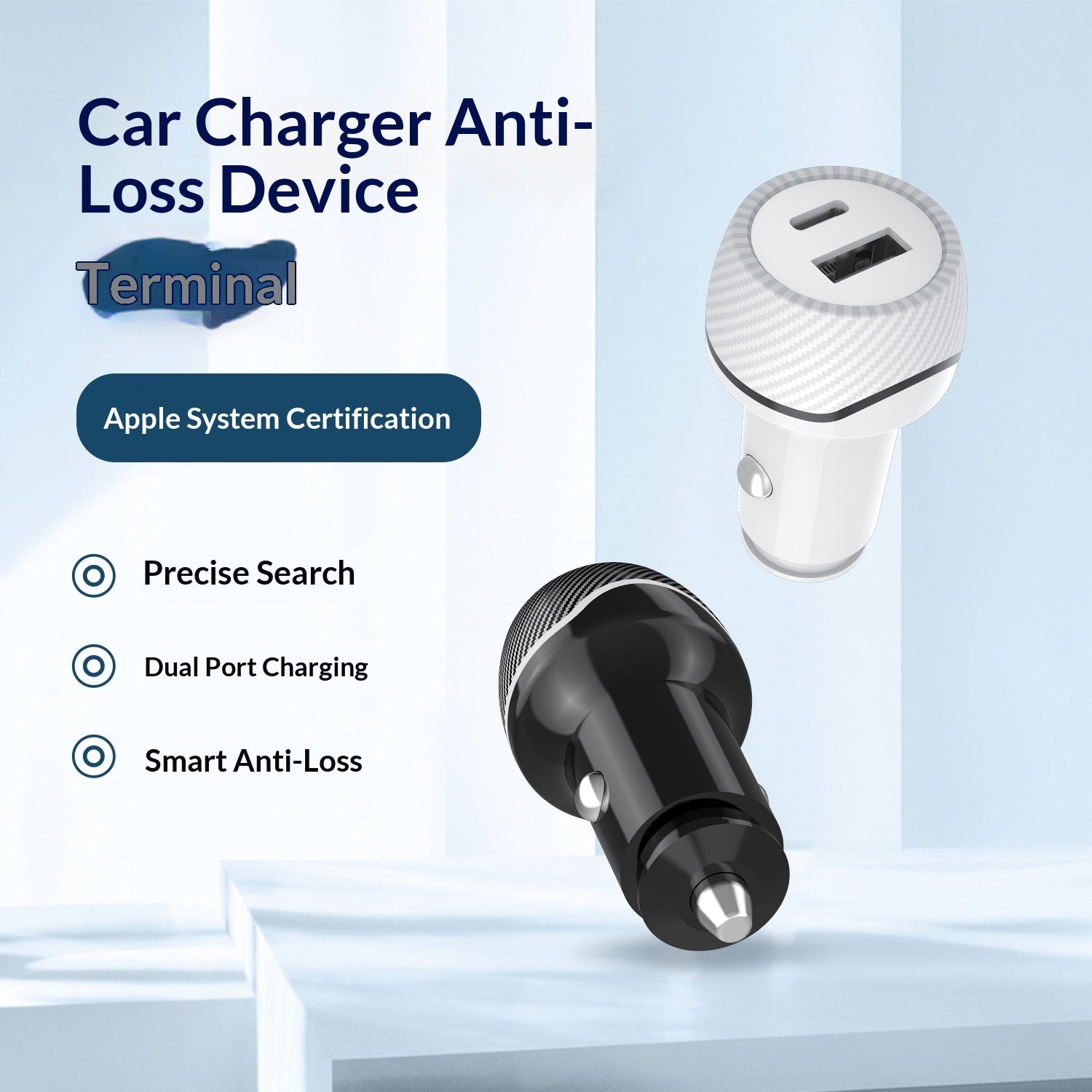 Dual-Port Car Charger with Built-in Item Tracker, photo 1