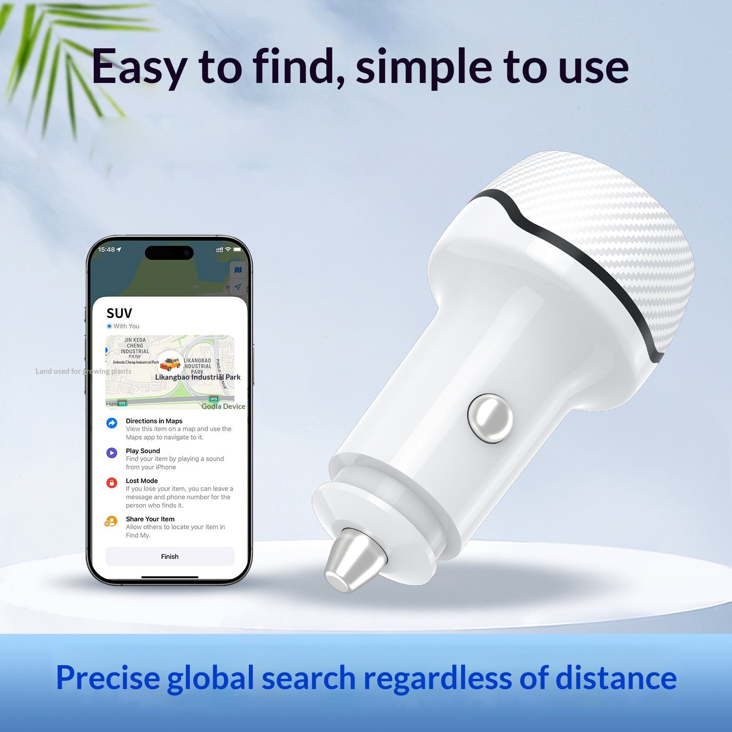Dual-Port Car Charger with Built-in Item Tracker, photo 2
