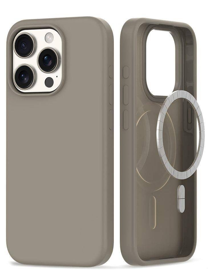 iPhone 15 Pro Max Premium Quality Silicone Case With Magsafe - Titanium Grey
