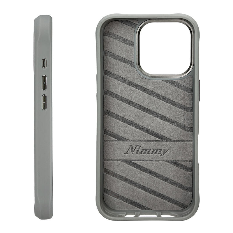 iPhone 16 Pro Nimmy Embroidery Chain Series Back Cover - Titanium Cat