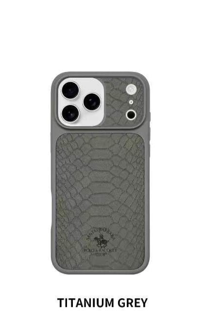 Apple iPhone 17 Pro Max Santa Barbara Polo & Racquet Club Leather Case for iPhone 17 pro Max - Grey