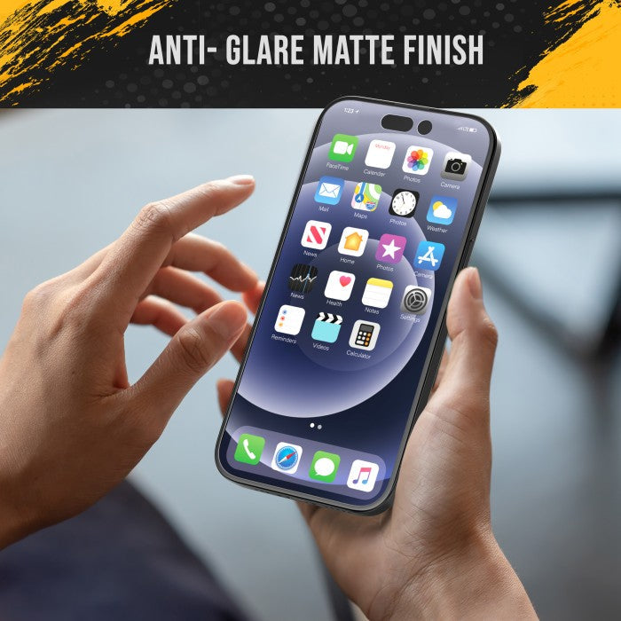 iPhone 14 Anti Glare Matte Finish Tempered Glass - Anti Fingerprint
