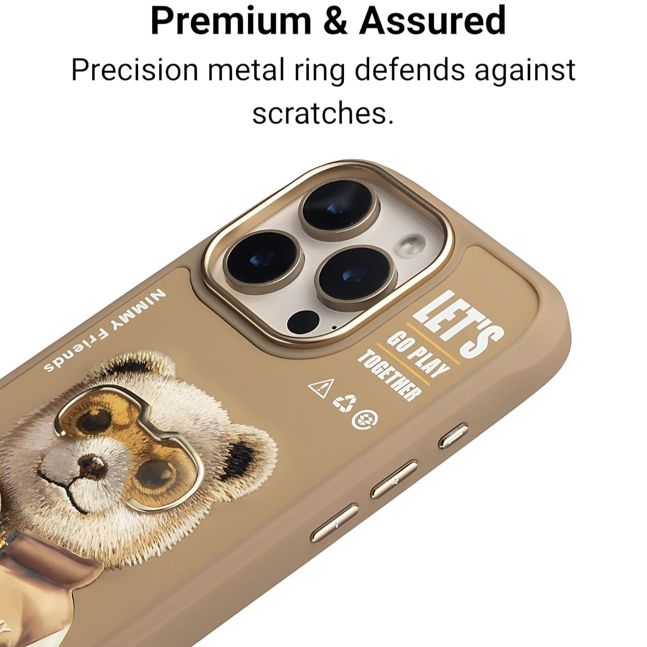 iPhone 16 Pro Max Nimmy 3D Embroidery Winter Jacket Teddy Series Case - Desert Brown