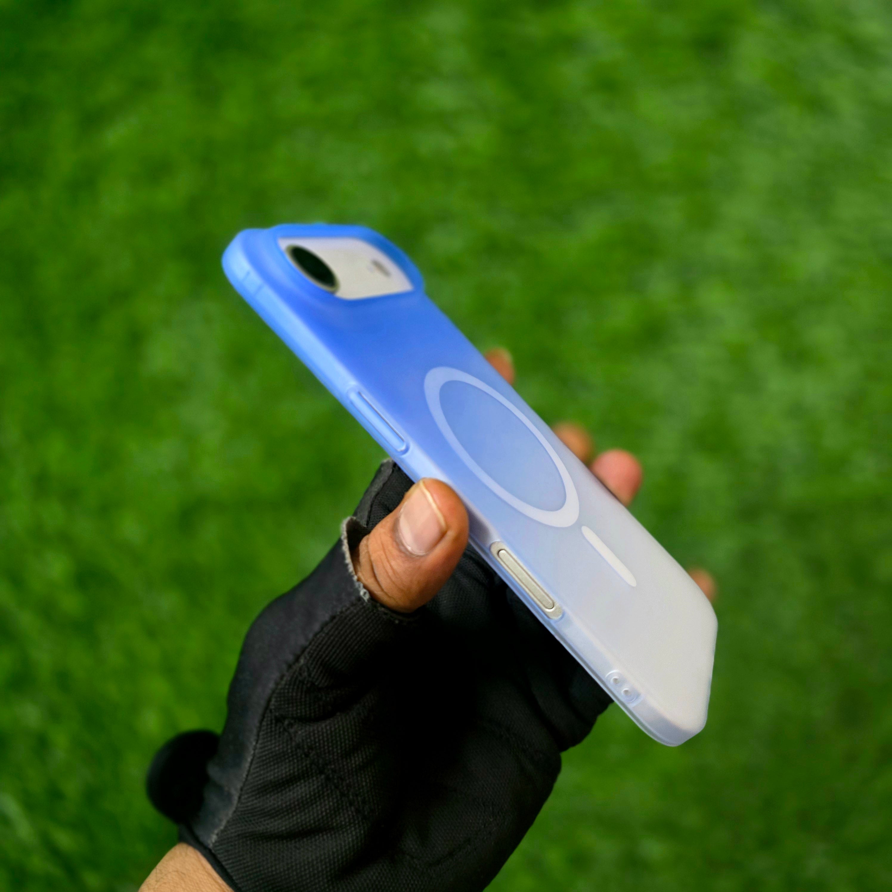 iPhone 17 Air Dual Color Shade Matte Finish Smoke Cover with Magsafe - Blue