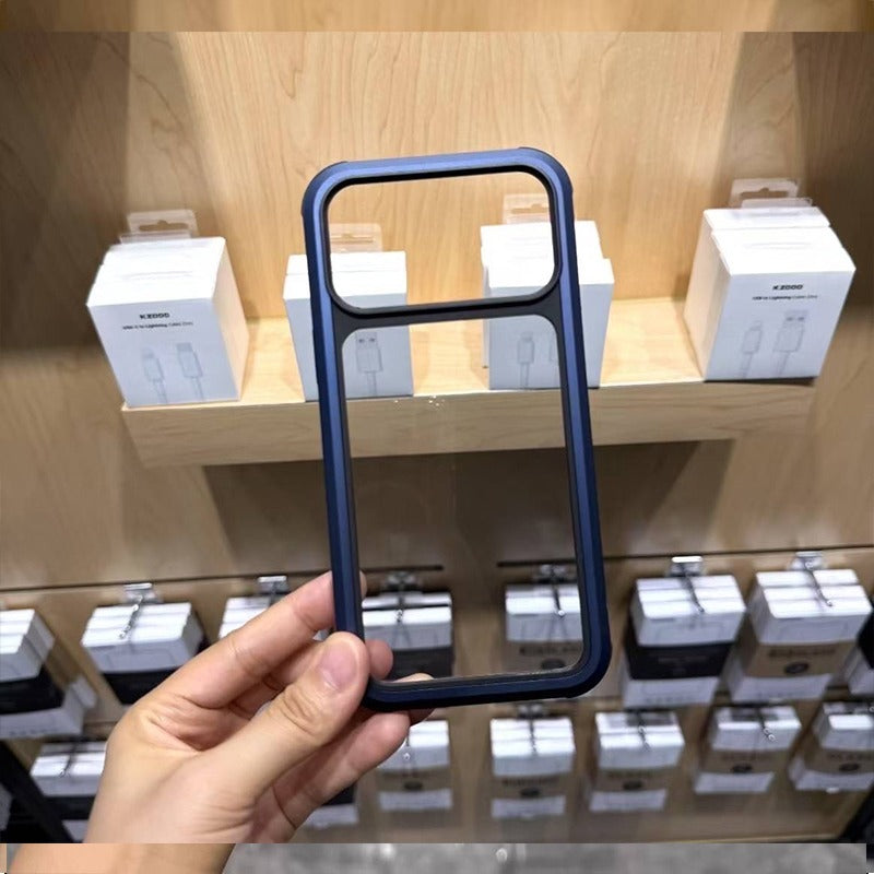 iPhone 17 Pro Kzdoo ARCE Case Series Aluminum Bumper Transparent Back Cover - Blue
