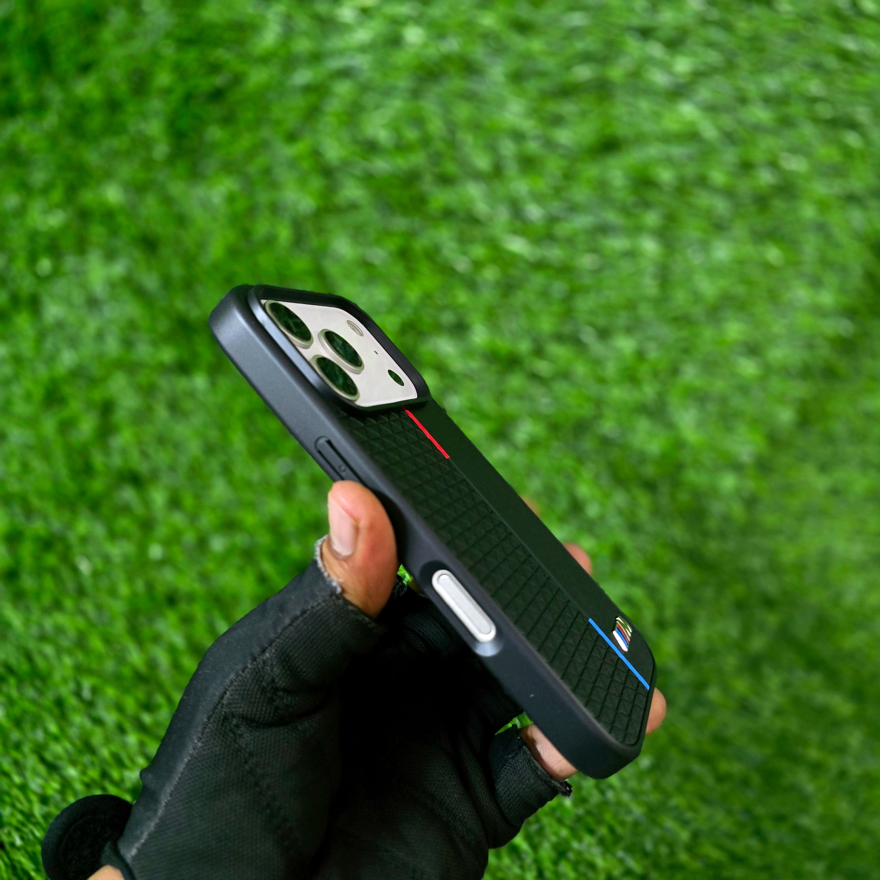 iPhone 17 Pro Max BMW Case, BMW M Sport Performance Series Leather Back cover - Black