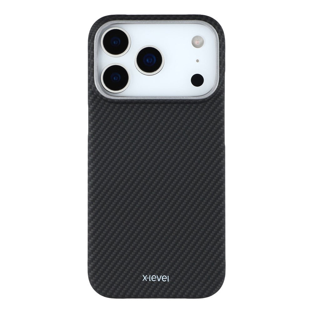 iPhone 17 Pro Max Carbon Fiber 0.6mm Slim X-LEVEL 600D Carbon Case - Black