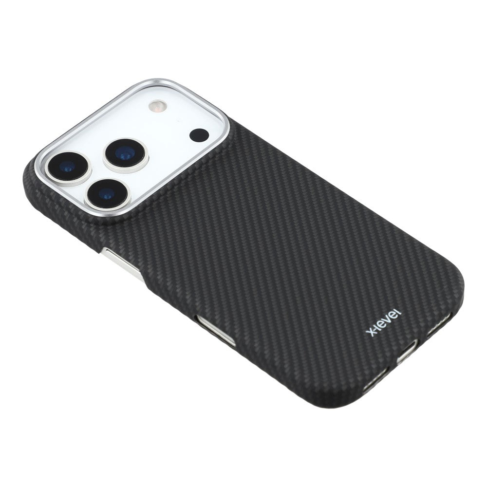 iPhone 17 Pro Carbon Fiber 0.6mm Slim X-LEVEL 600D Carbon Case - Black