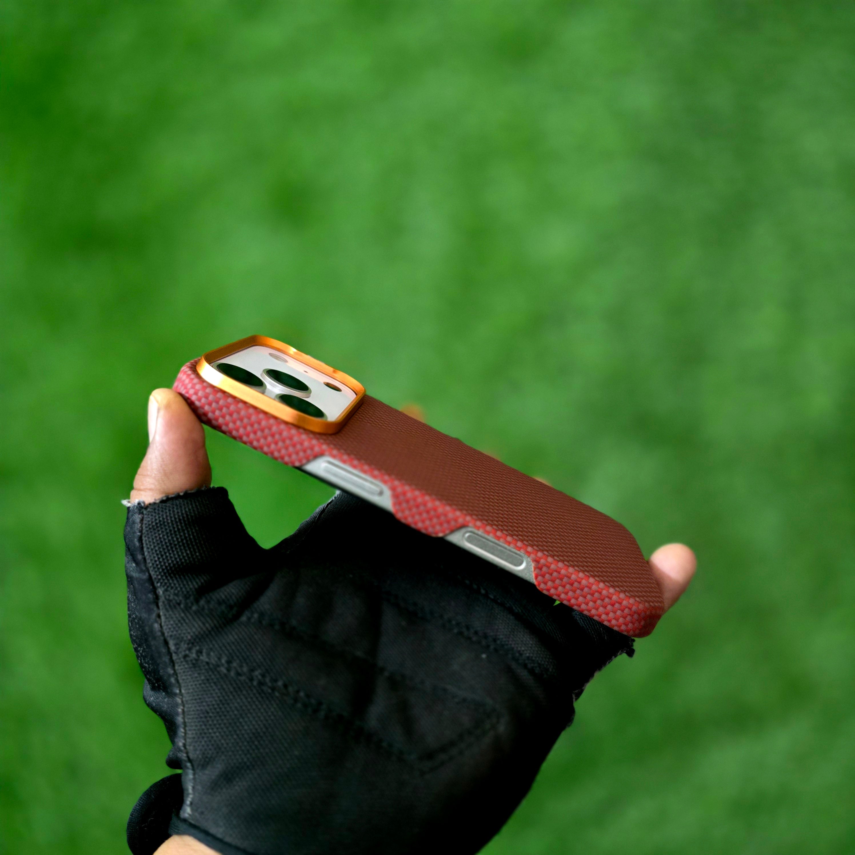 iPhone 17 Pro 0.4mm Thin Original SLIVA Real Aramid Carbon Fiber Case with Magsafe - Orange