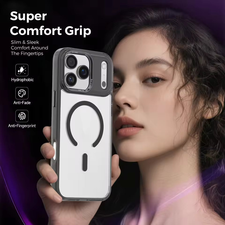 iPhone 17 Pro Anti Yellowing Shockproof Magnetic Magsafe Cover with Camera Protection - Black