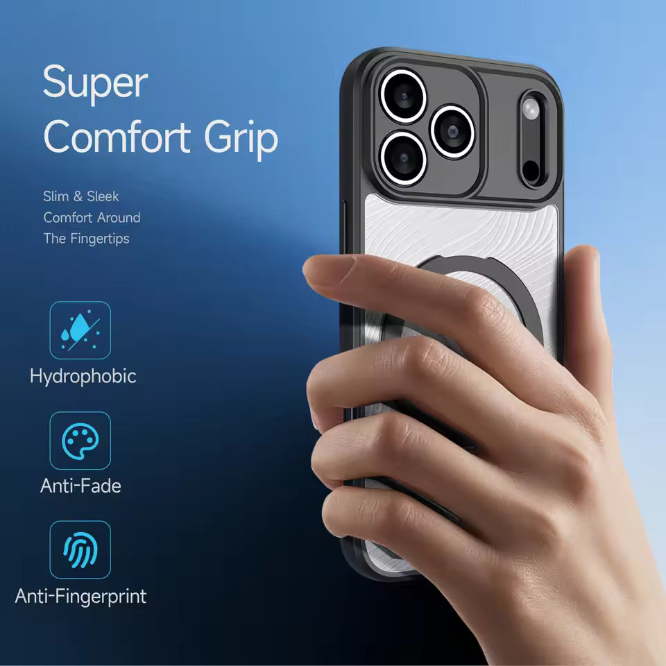 iPhone 17 Pro Anti Yellowing Shockproof Magnetic Magsafe Cover with Camera Protection - Black