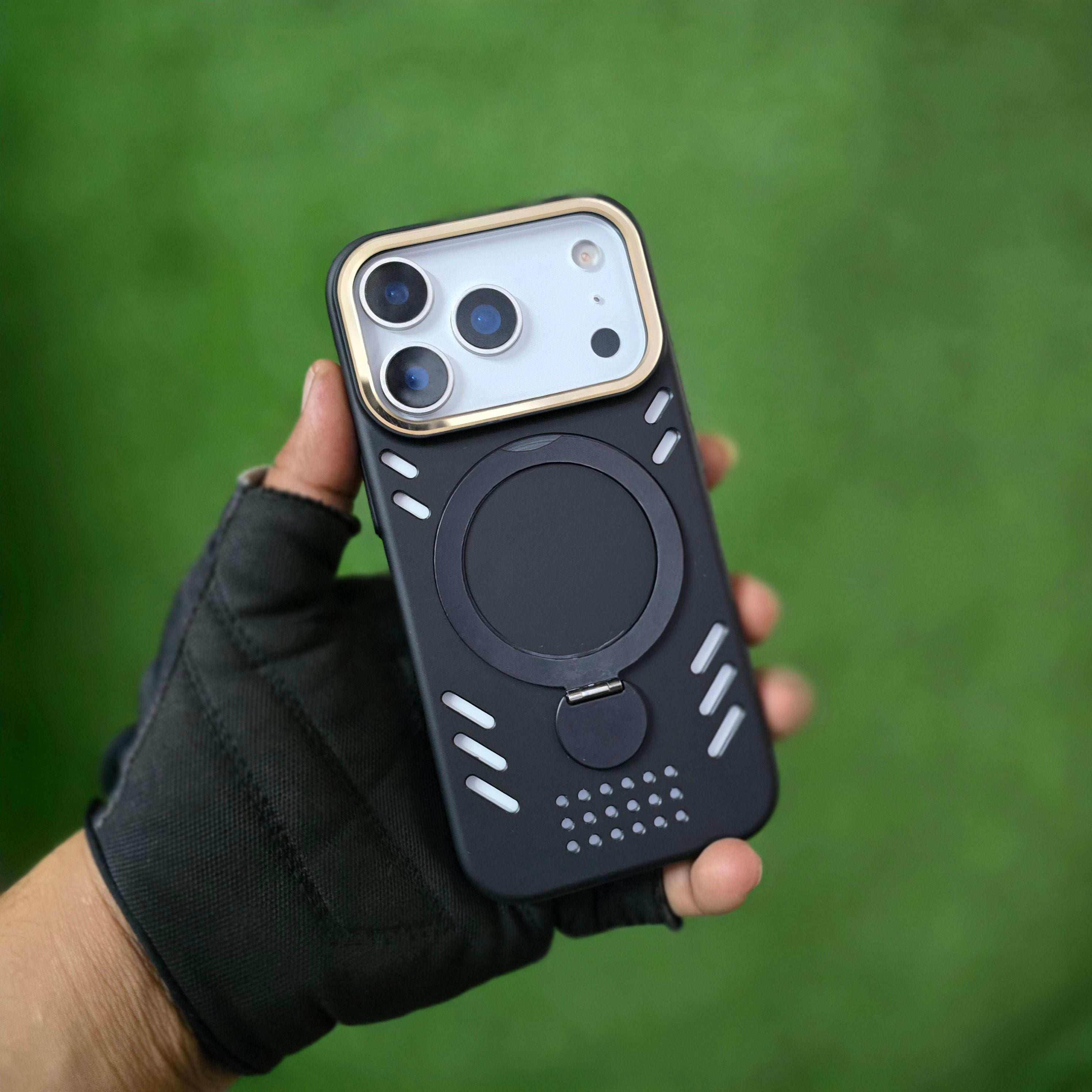 iPhone 17 Pro Max Heat Dispense Cover 360° Rotatable Stand with Magsafe - Black