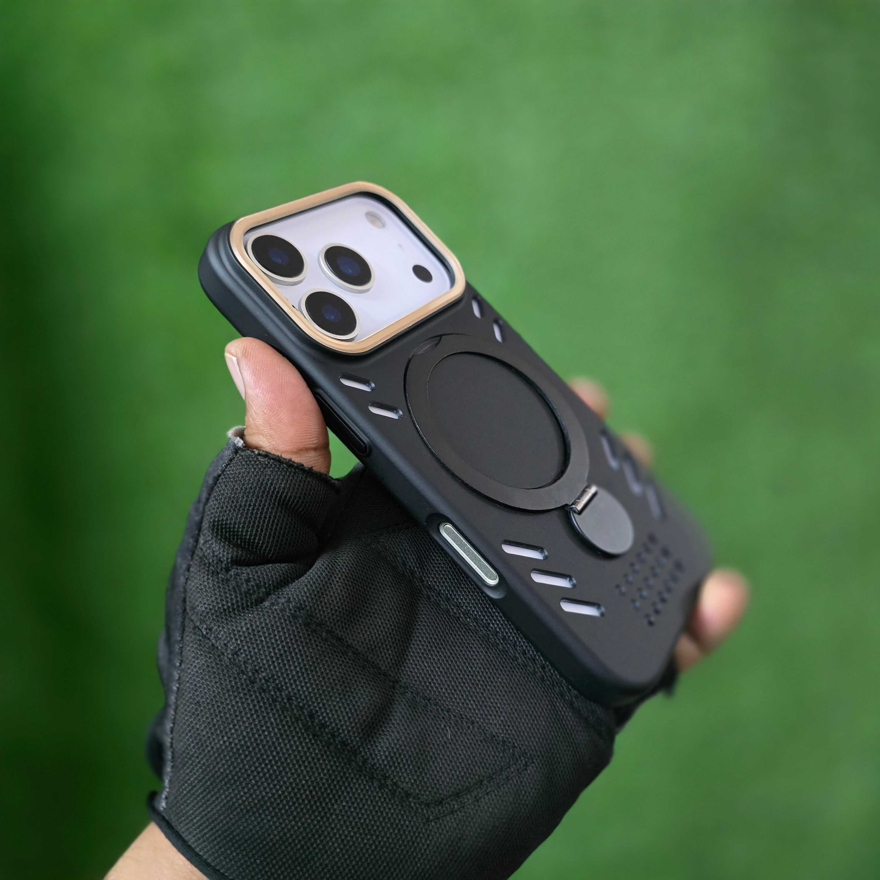 iPhone 17 Pro Max Heat Dispense Cover 360° Rotatable Stand with Magsafe - Black