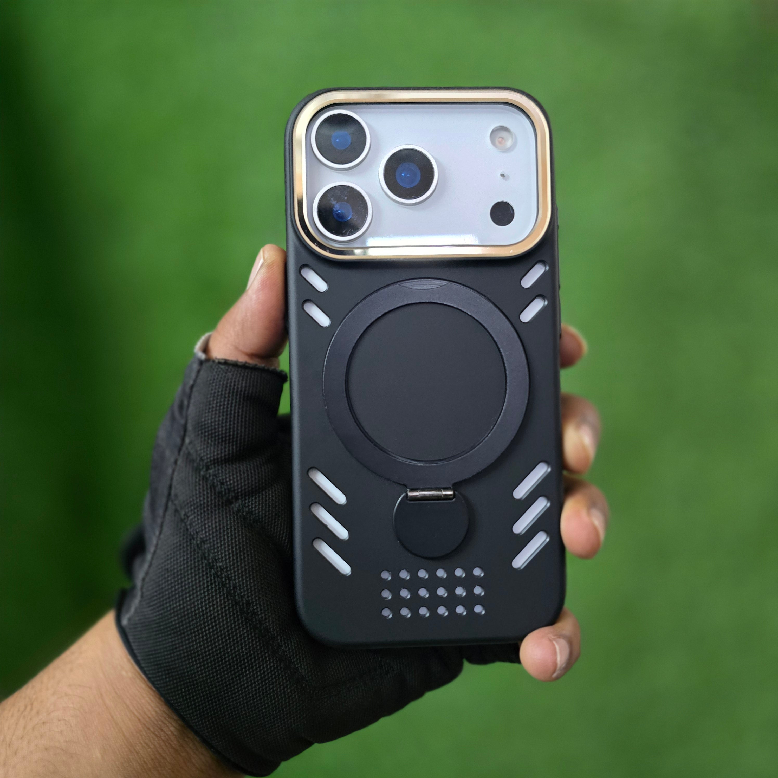 iPhone 17 Pro Heat Dispense Cover 360° Rotatable Stand with Magsafe - Black