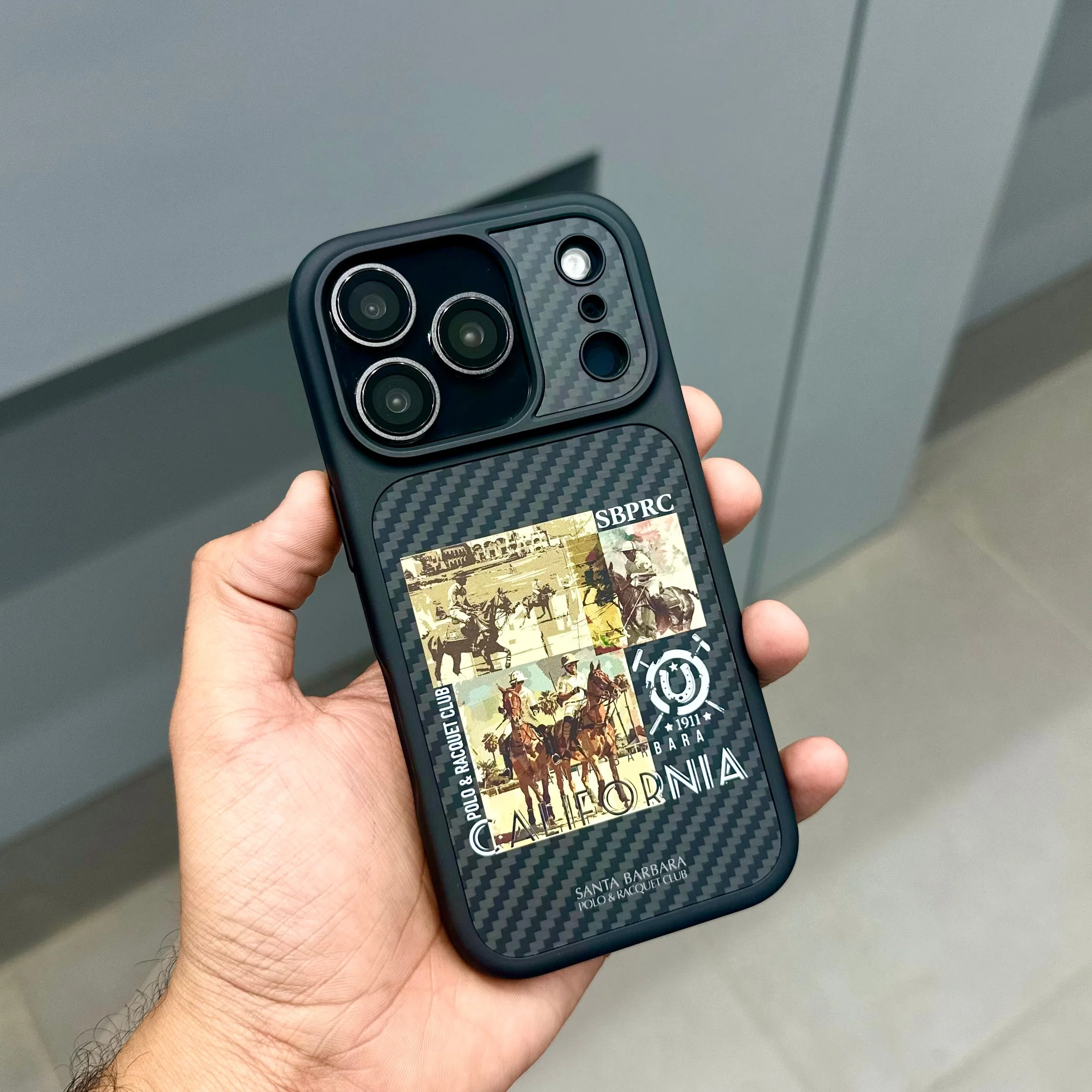 iPhone 17 Pro Carbon Fiber Original Santa Barbara Polo Club Elvish Series Back Cover - California
