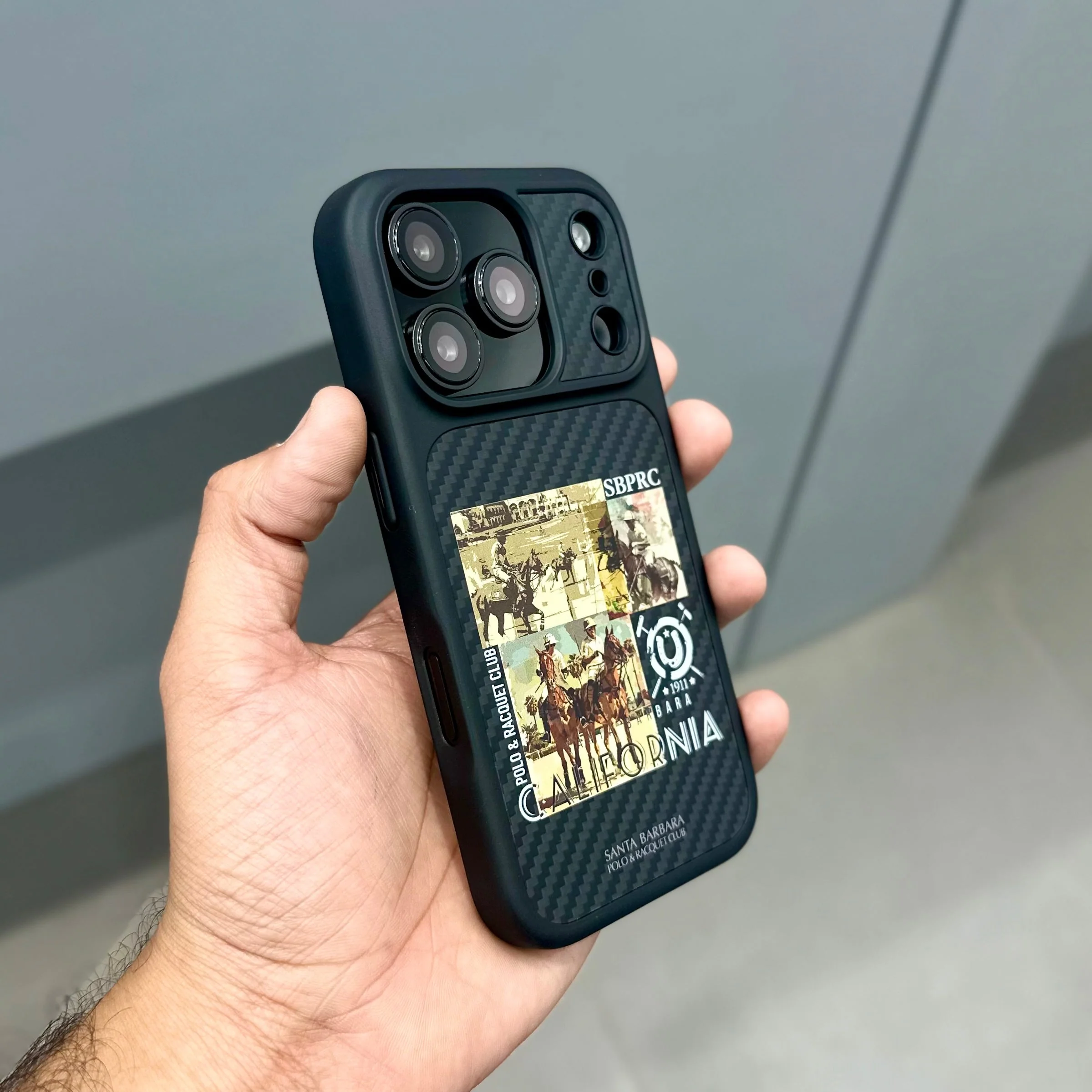 iPhone 17 Pro Carbon Fiber Original Santa Barbara Polo Club Elvish Series Back Cover - California
