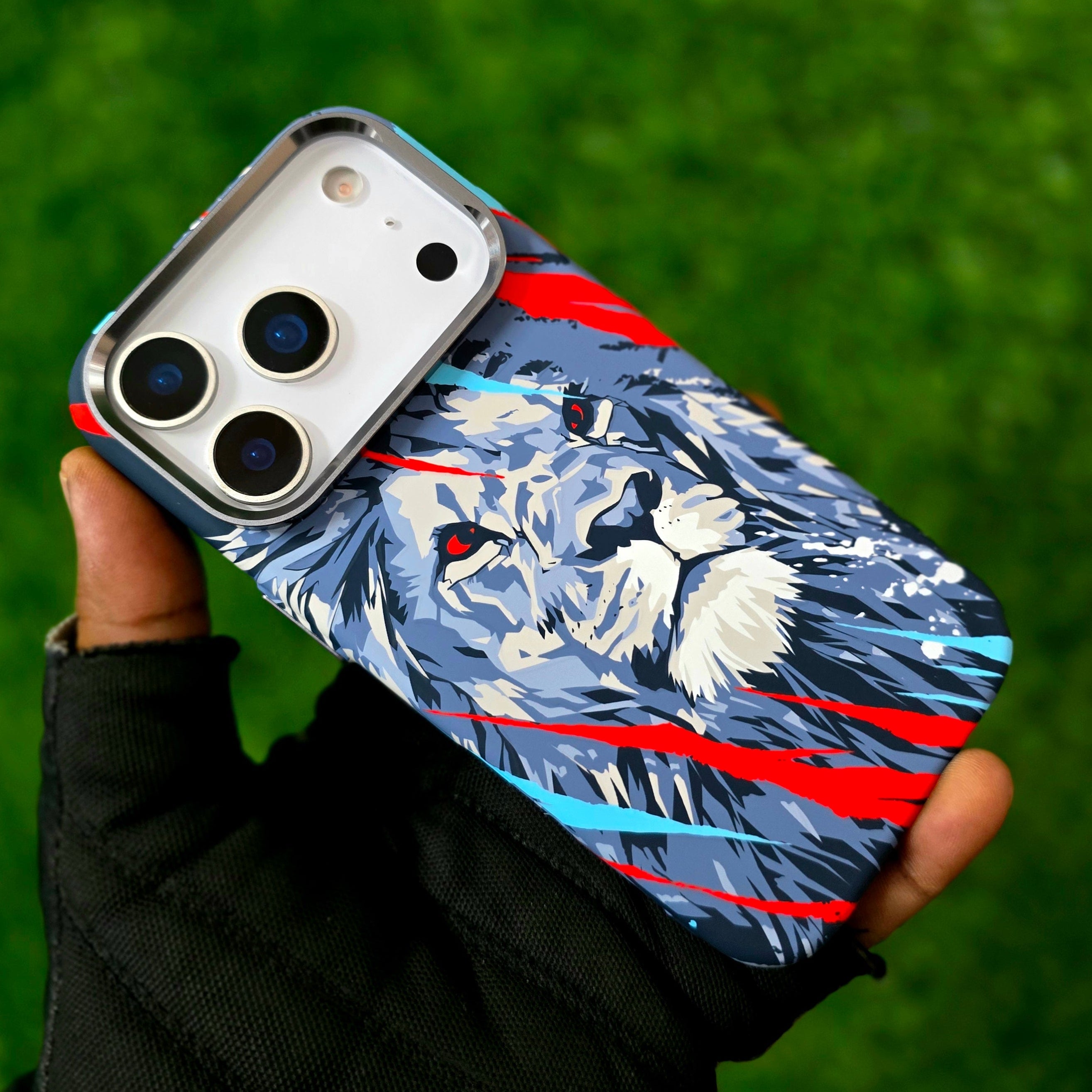 iPhone 17 Pro Slim 0.8mm Embossed "Lion Face" Cover with Magsafe - Multi Color