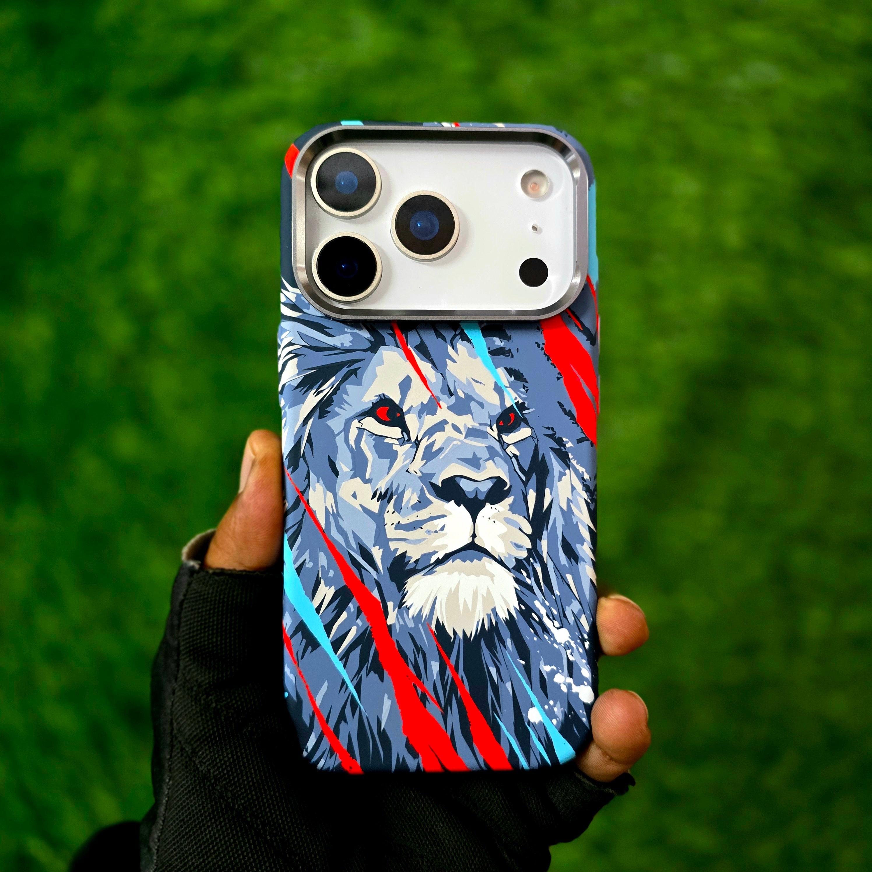 iPhone 17 Pro Slim 0.8mm Embossed "Lion Face" Cover with Magsafe - Multi Color