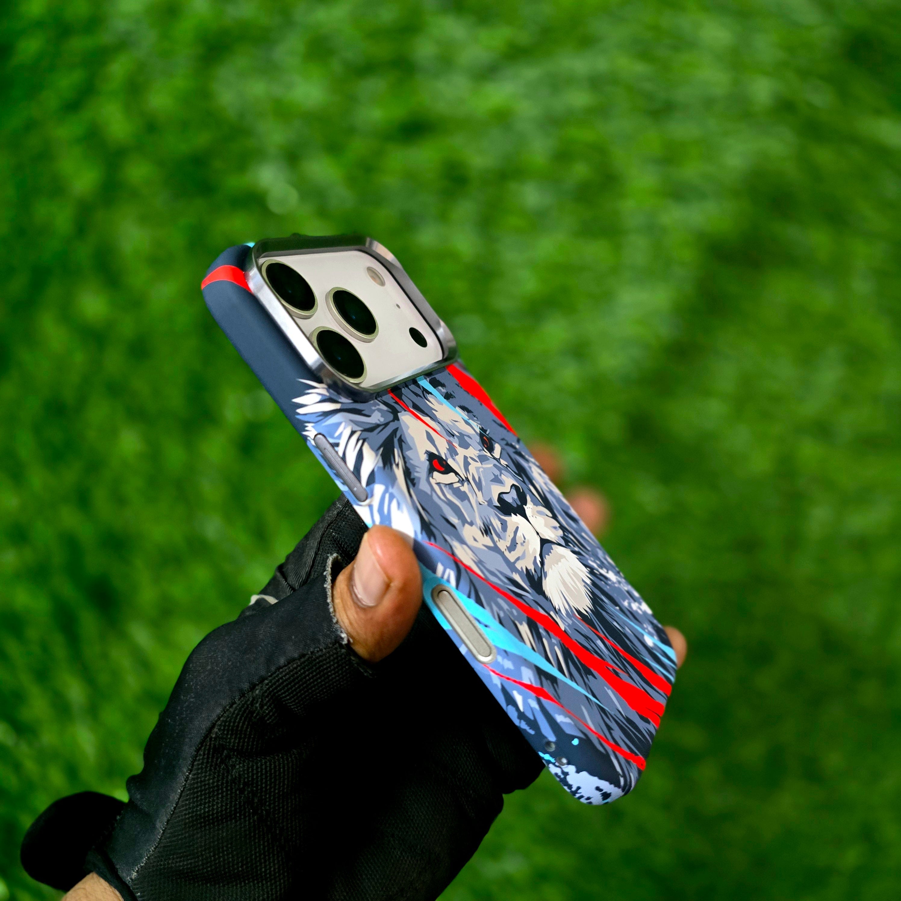 iPhone 17 Pro Max Slim 0.8mm Embossed "Lion Face" Cover with Magsafe - Multi Color