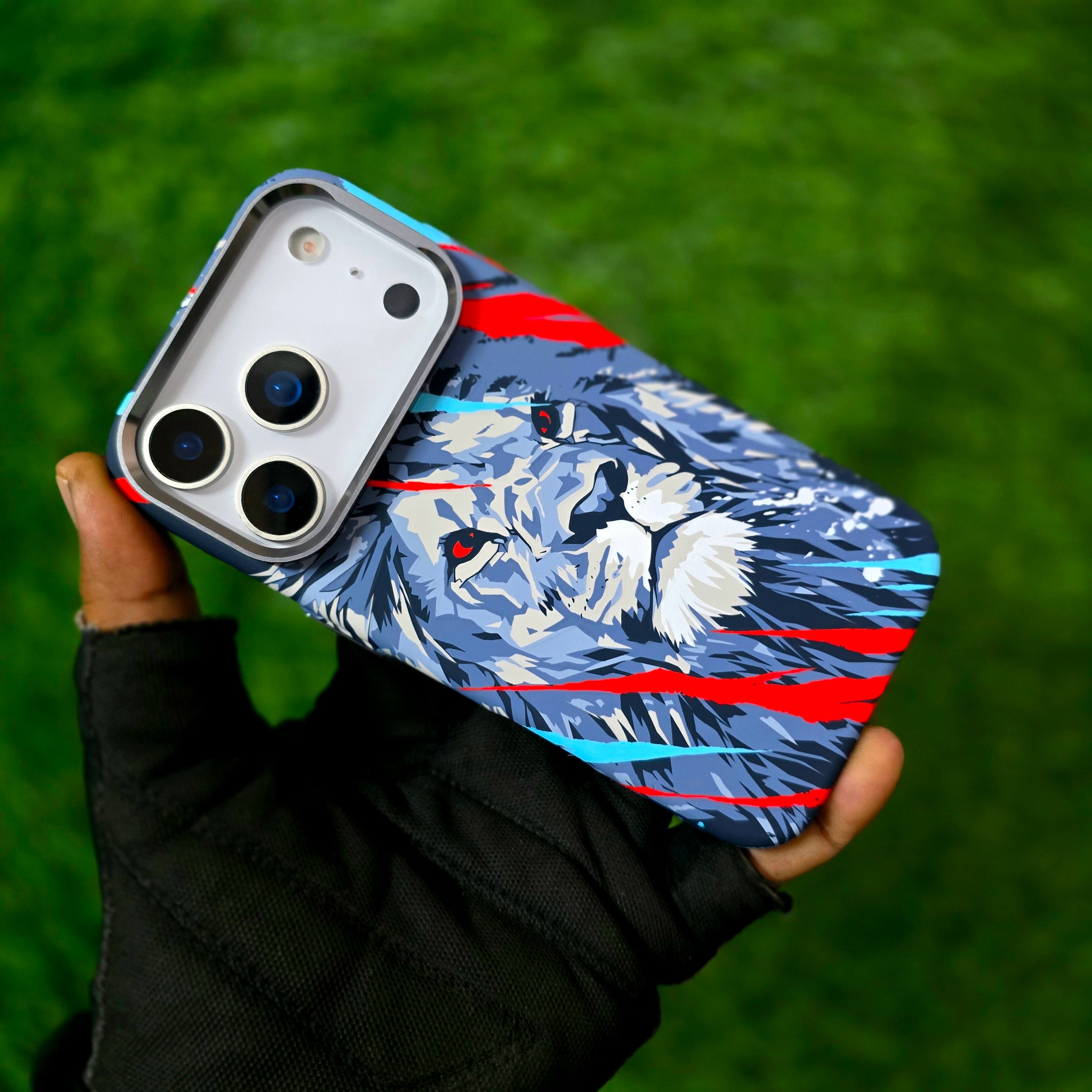 iPhone 17 Pro Slim 0.8mm Embossed "Lion Face" Cover with Magsafe - Multi Color