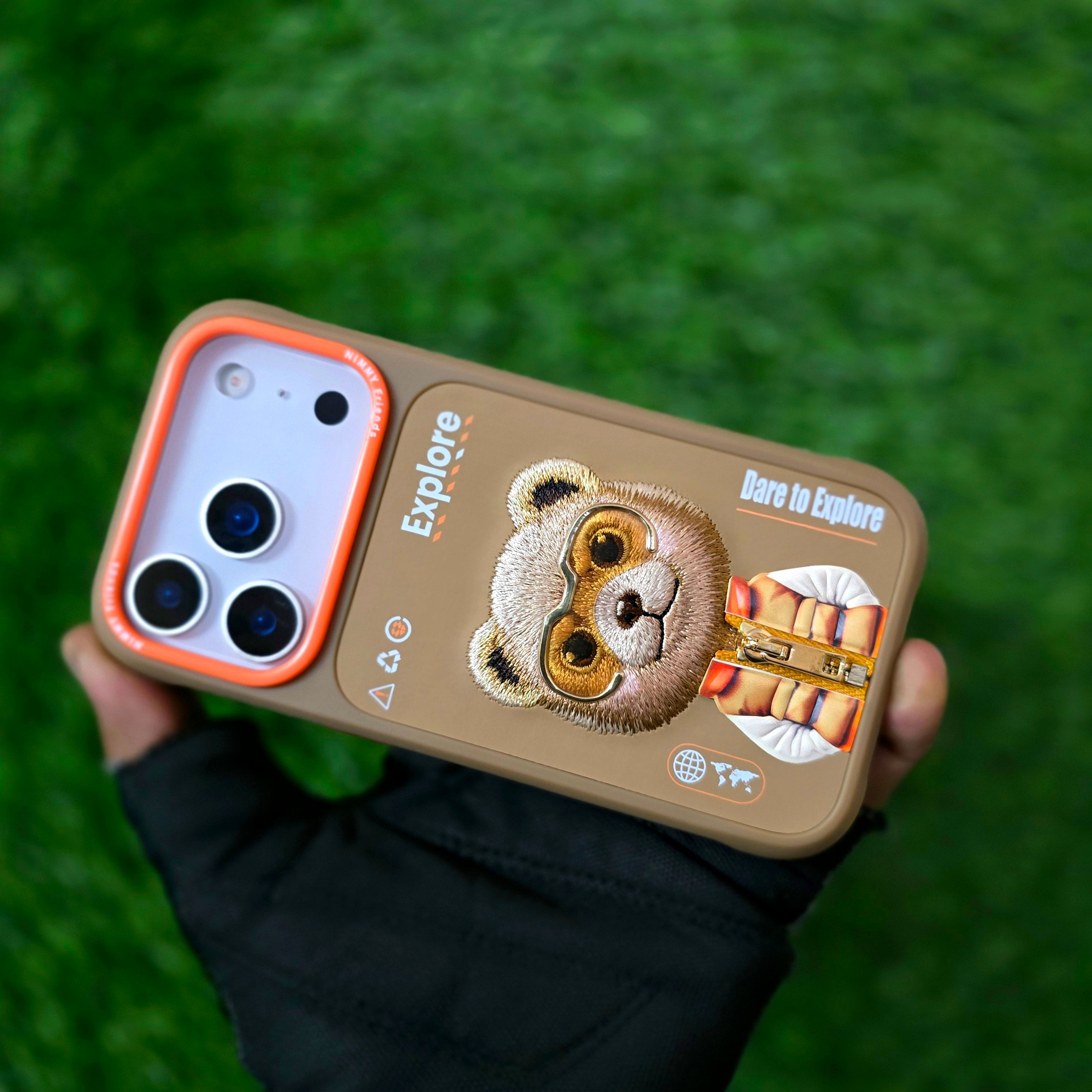 iPhone 17 Pro Nimmy Case, 3D Embroidery Winter Jacket Series Back Cover - Teddy