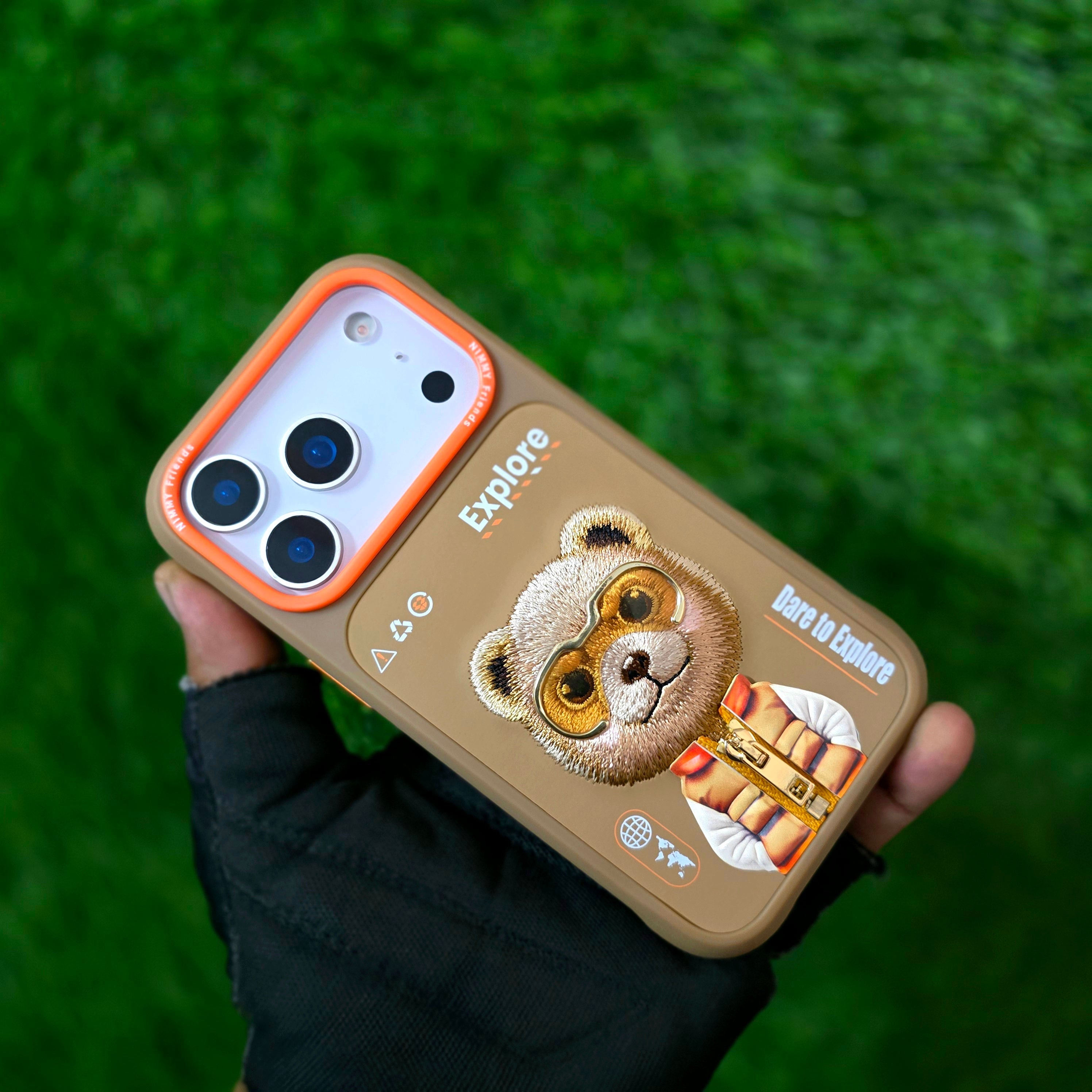 iPhone 17 Pro Nimmy Case, 3D Embroidery Winter Jacket Series Back Cover - Teddy