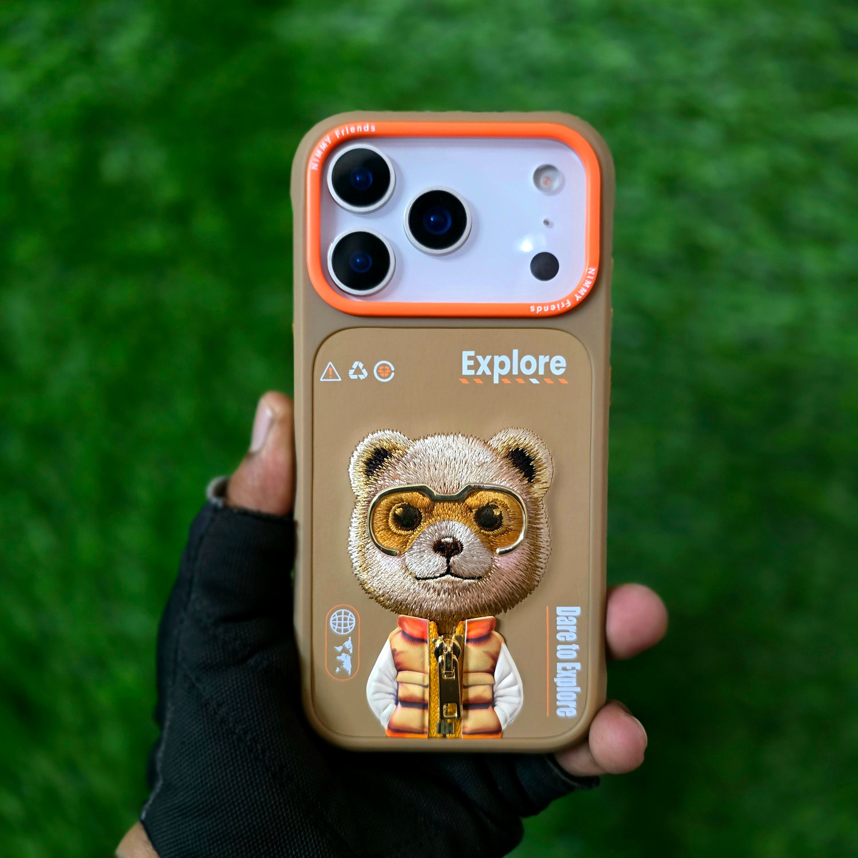 iPhone 17 Pro Max Nimmy Case, 3D Embroidery Winter Jacket Series Back Cover - Teddy