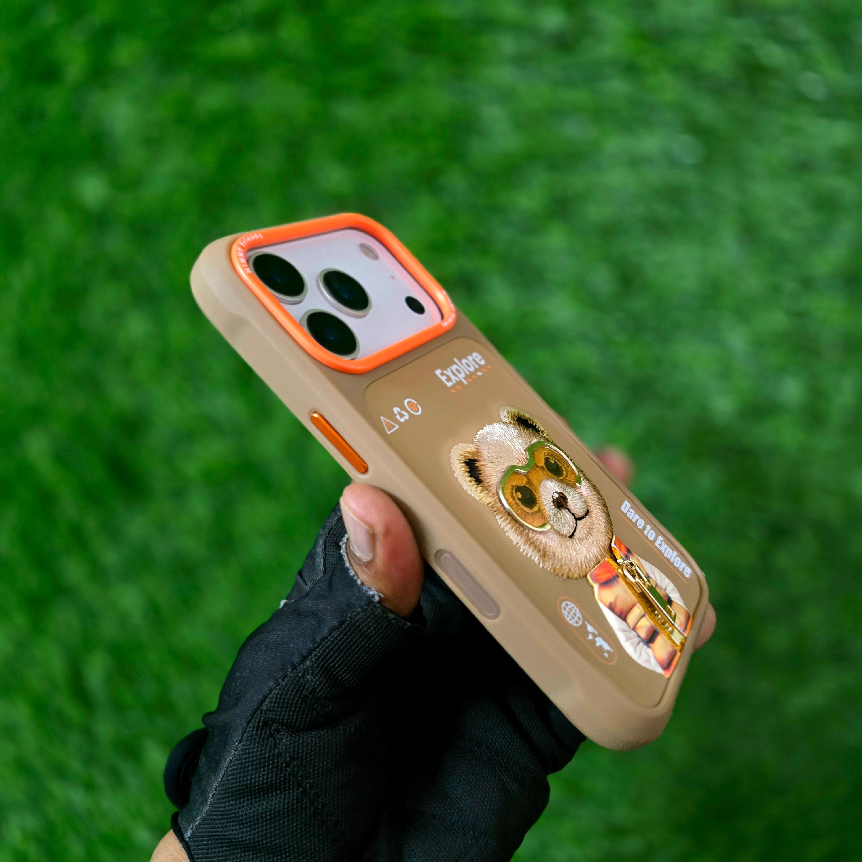 iPhone 17 Pro Nimmy Case, 3D Embroidery Winter Jacket Series Back Cover - Teddy