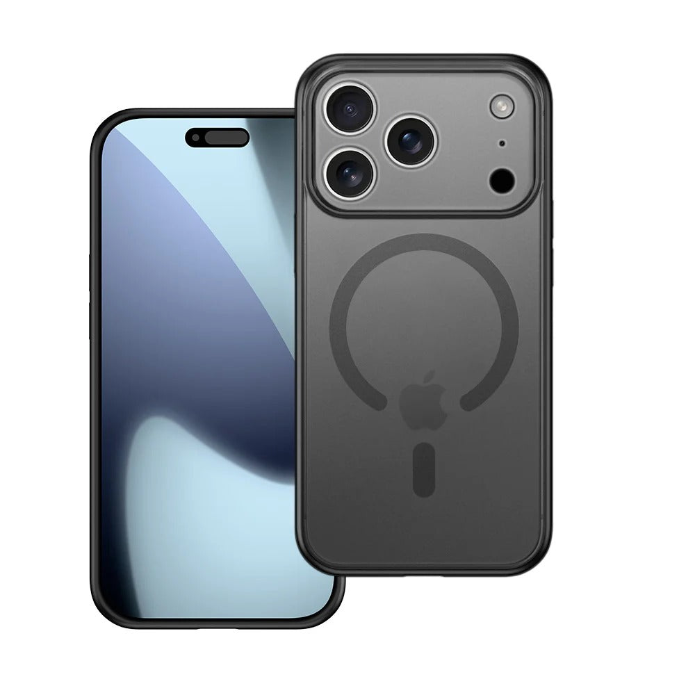 iPhone 17 Pro 0.8mm Thin Semi Transparent Matte Finish Smoky Cover with Magsafe - Black