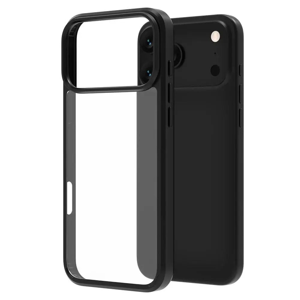 iPhone 17 Pro Shockproof Anti Yellowing Transparent Case Soft TPU Side Black