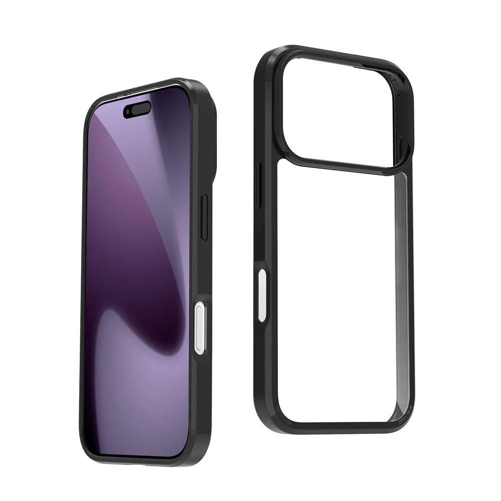 iPhone 17 Pro Shockproof Anti Yellowing Transparent Case Soft TPU Side Black