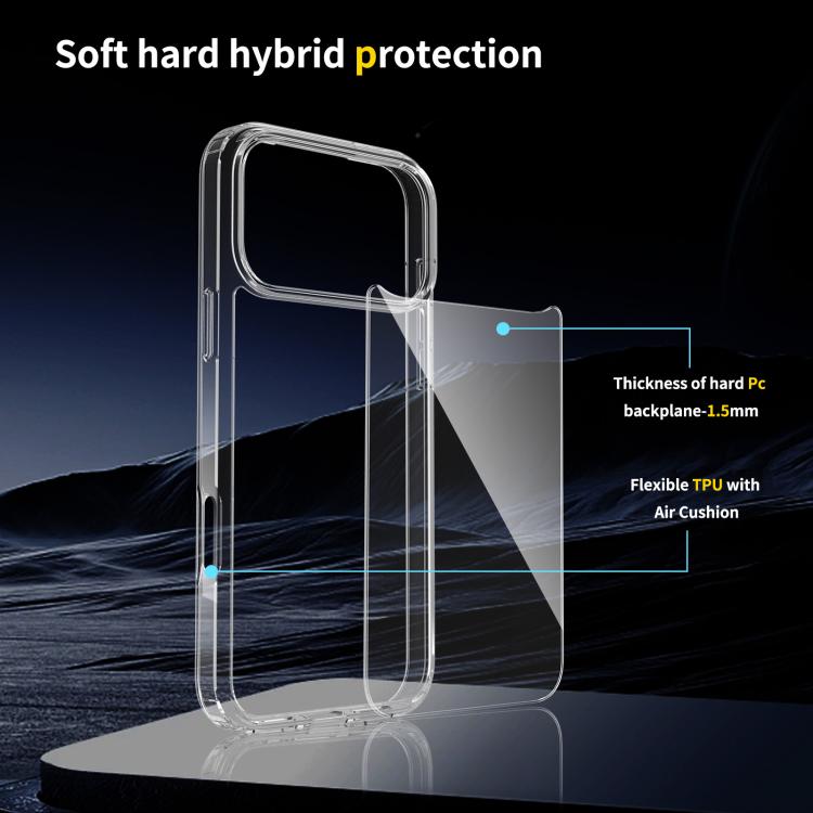 iPhone 17 Pro Max Shockproof Soft TPU Transparent Case - Clear