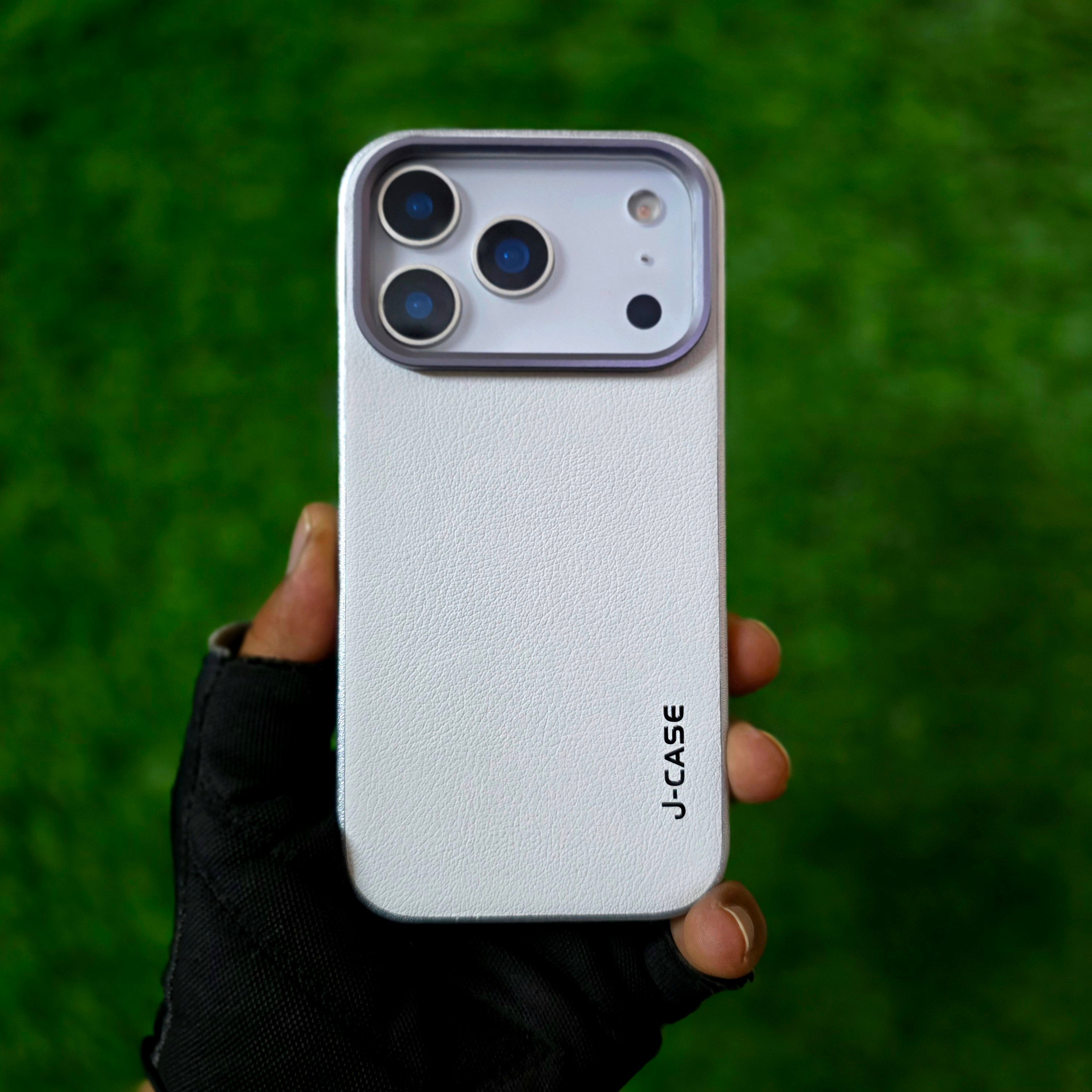 iPhone 17 Pro Leather Cover, J-Series Genuine Leather Case - White