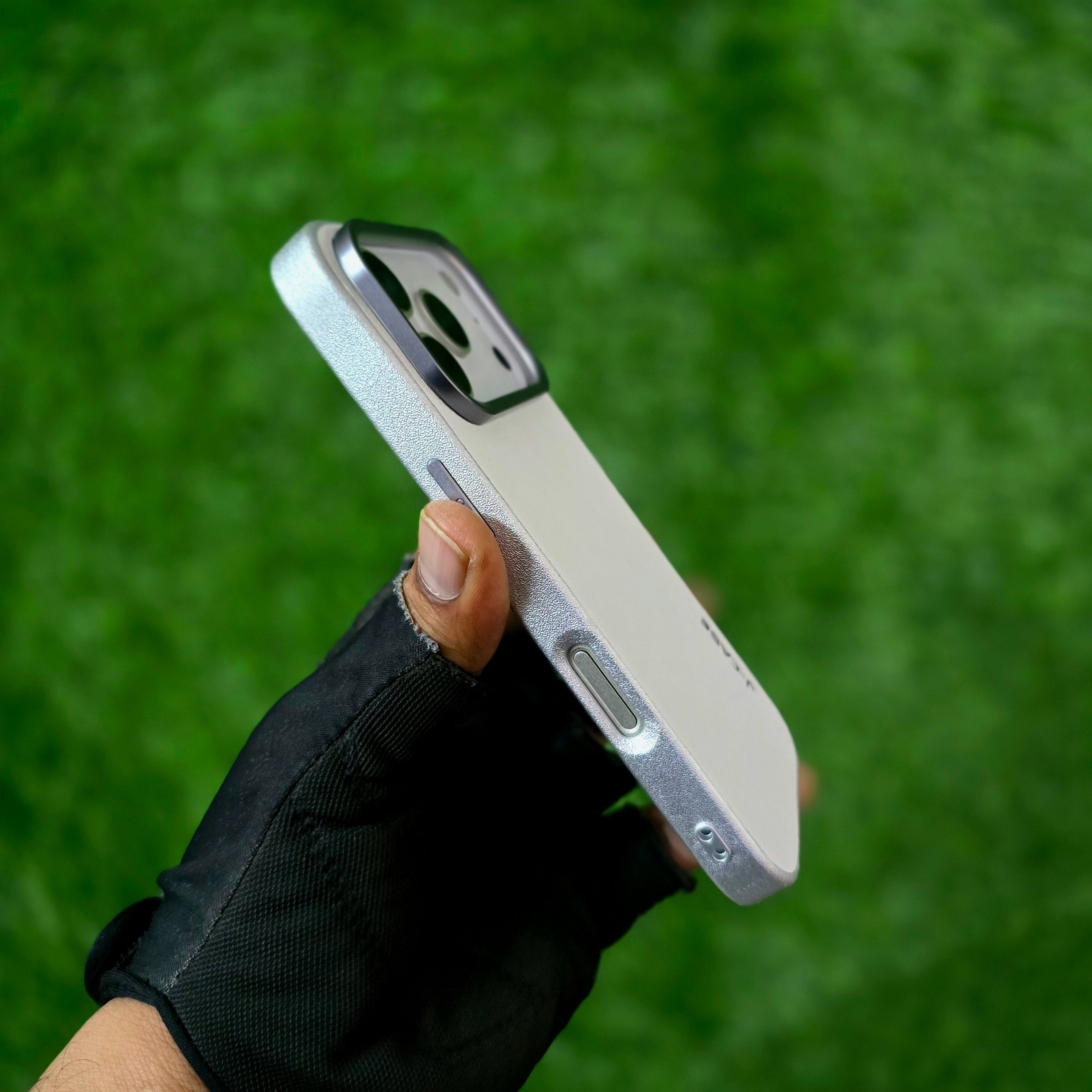 iPhone 17 Pro Max Leather Cover, J-Series Genuine Leather Case - White