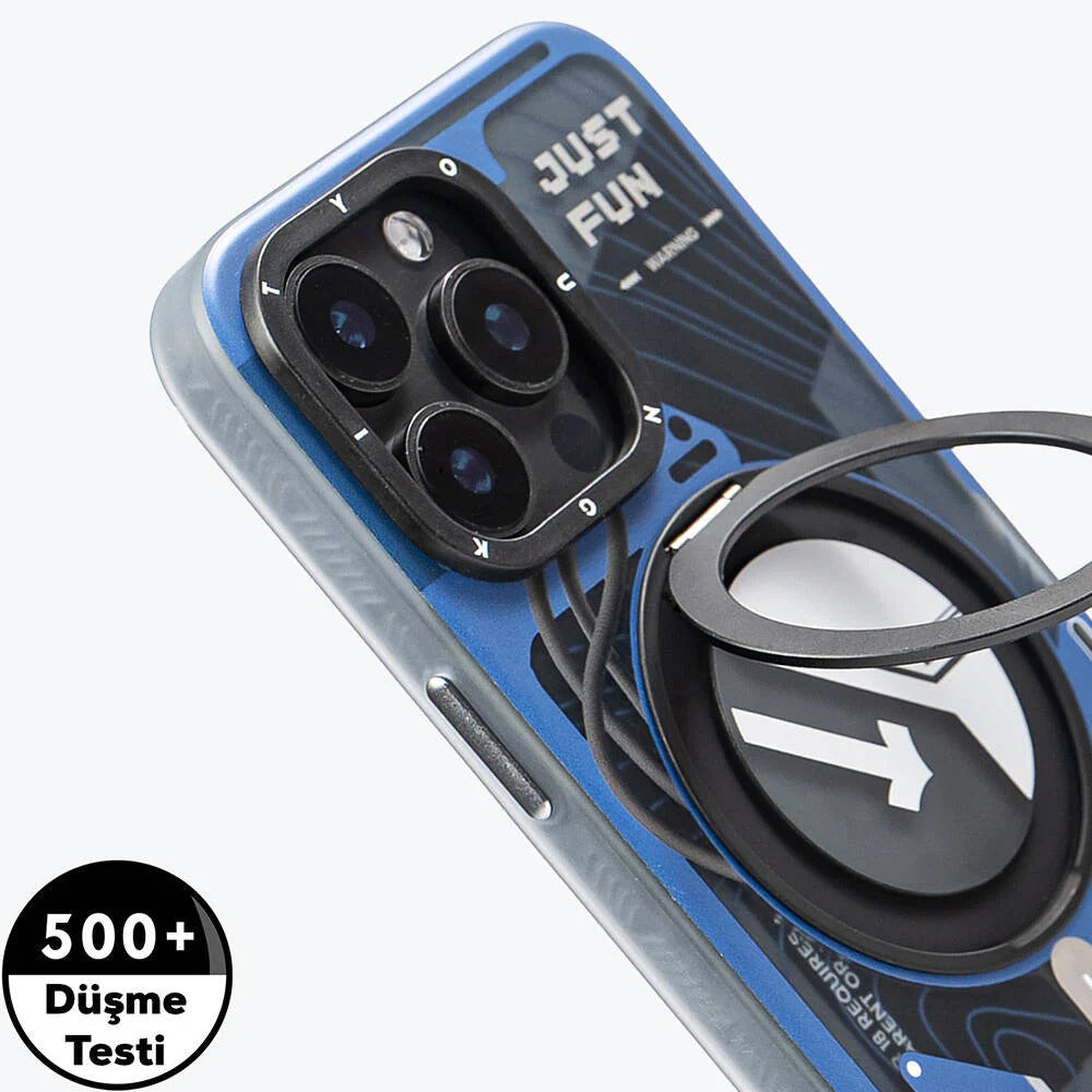 iPhone 17 Pro Max Youngkit Cover, Starship Series 360° Rotation Ring Stand with Magsafe - Blue