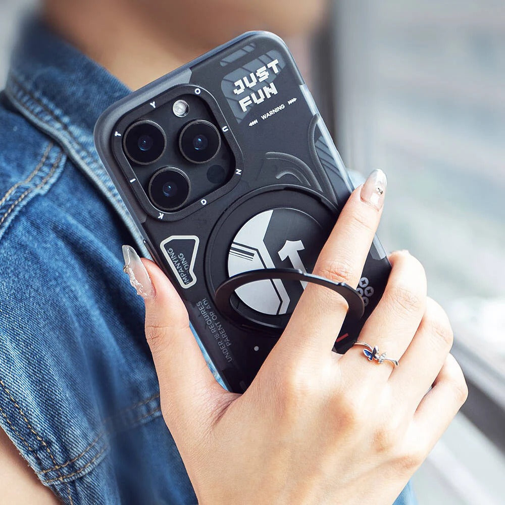 iPhone 17 Pro Youngkit Cover, Starship Series 360° Rotation Ring Stand with Magsafe - Black