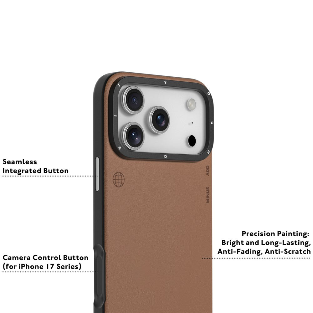 iPhone 17 Pro Leather Case, YOUNGKIT Matte Finish Leather Cover with Magsafe - Brown